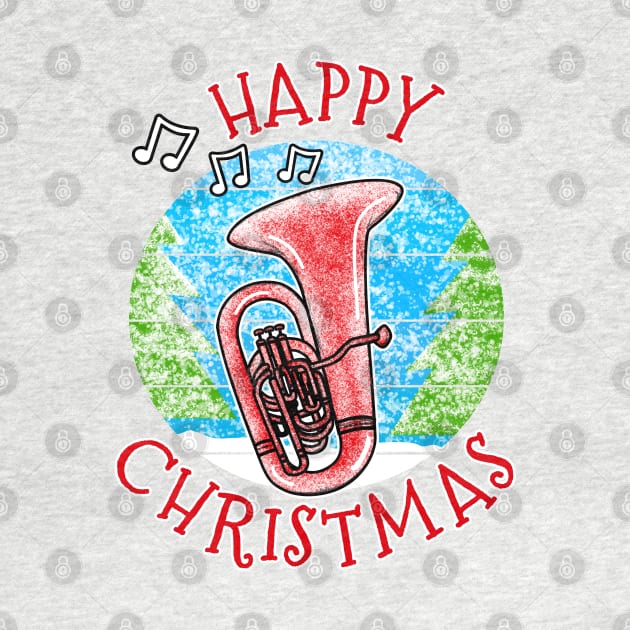 Christmas Tuba Tubaist Brass Musician Xmas 2022 by doodlerob